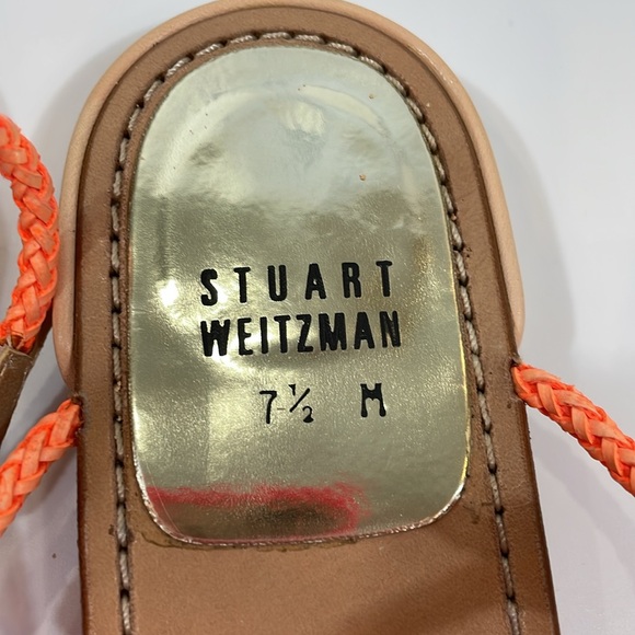 Stuart Weitzman Sandals 7.5 Strappy Colorful Gladiator Sandal Leather - Picture 3 of 10